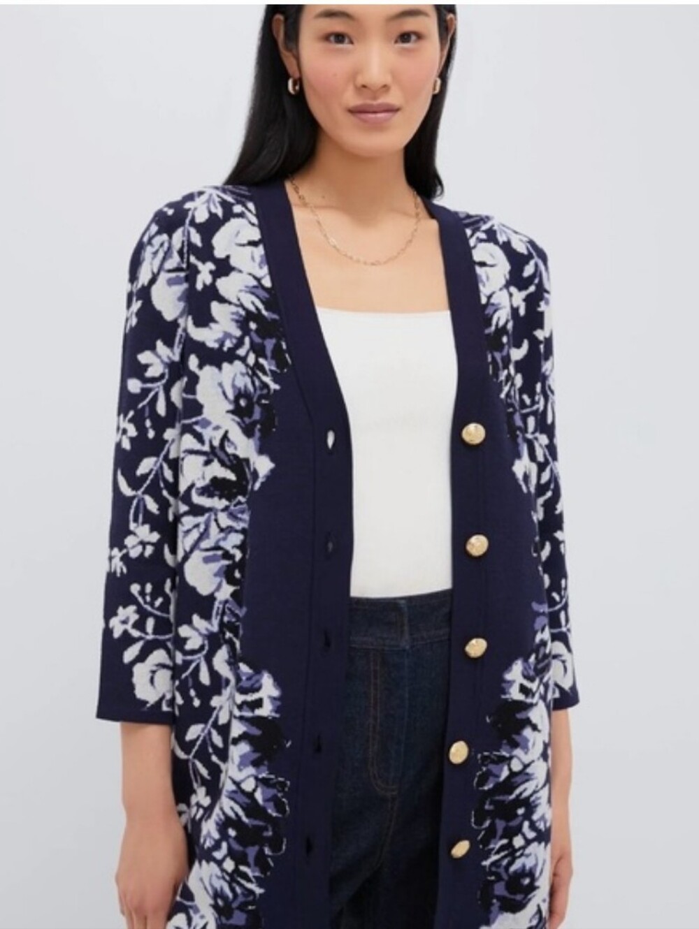 Tuckernuck Indigo Reflection Knit Jacquard Liv Cardigan SZ M NWTs